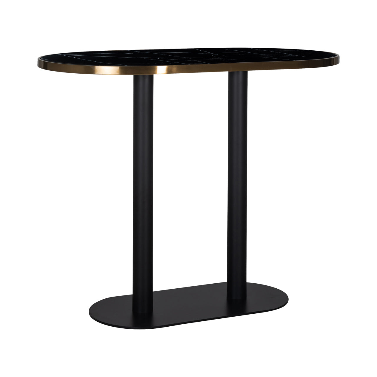 Richmond Interiors Zenza Oval Bar Table in Black  Nicholas John Interiors