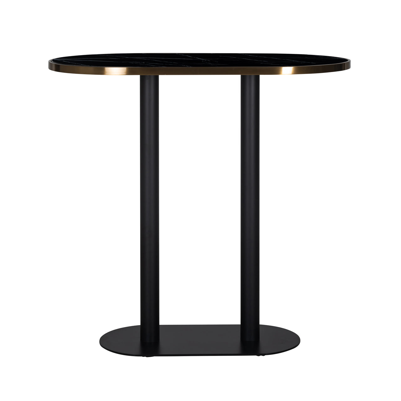 Richmond Interiors Zenza Oval Bar Table in Black  Nicholas John Interiors