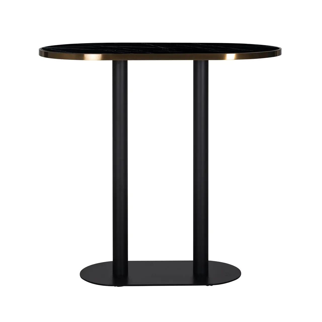 Richmond Interiors Zenza Oval Bar Table in Black  Nicholas John Interiors