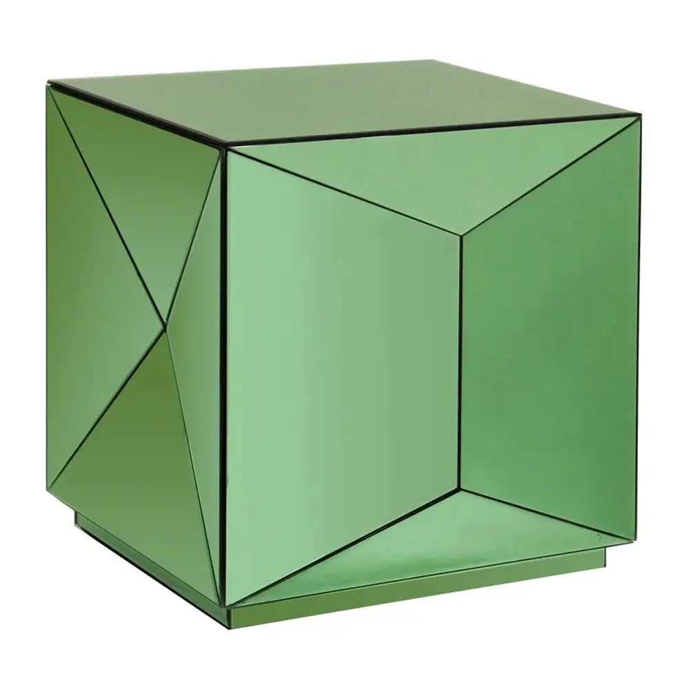 Richmond Interiors Shifra Mirror End Table in Green – Sculptural Side Table  Nicholas John Interiors