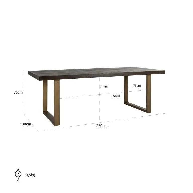 Richmond Interiors Luxor Diamond Dining Table in Brown  Nicholas John Interiors