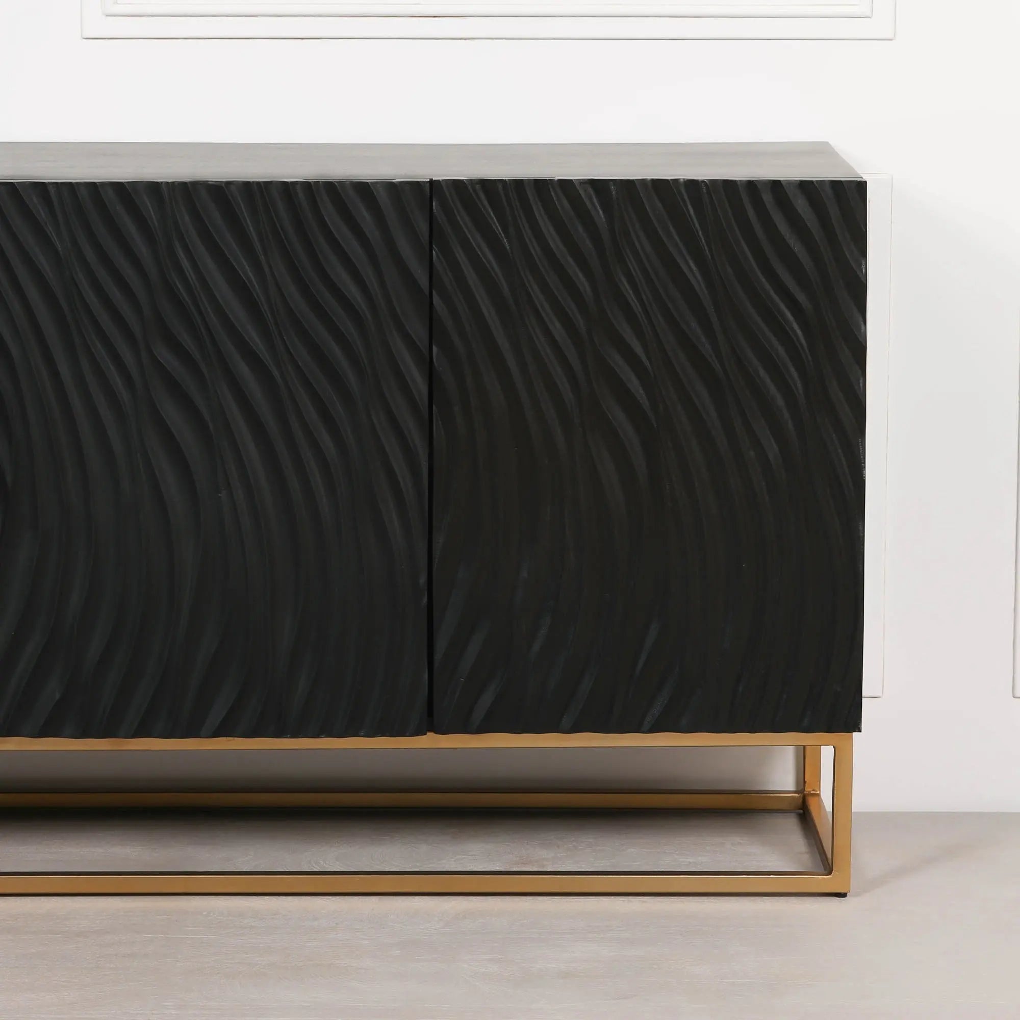 Ripples Black Painted Sideboard   Nicholas John Interiors