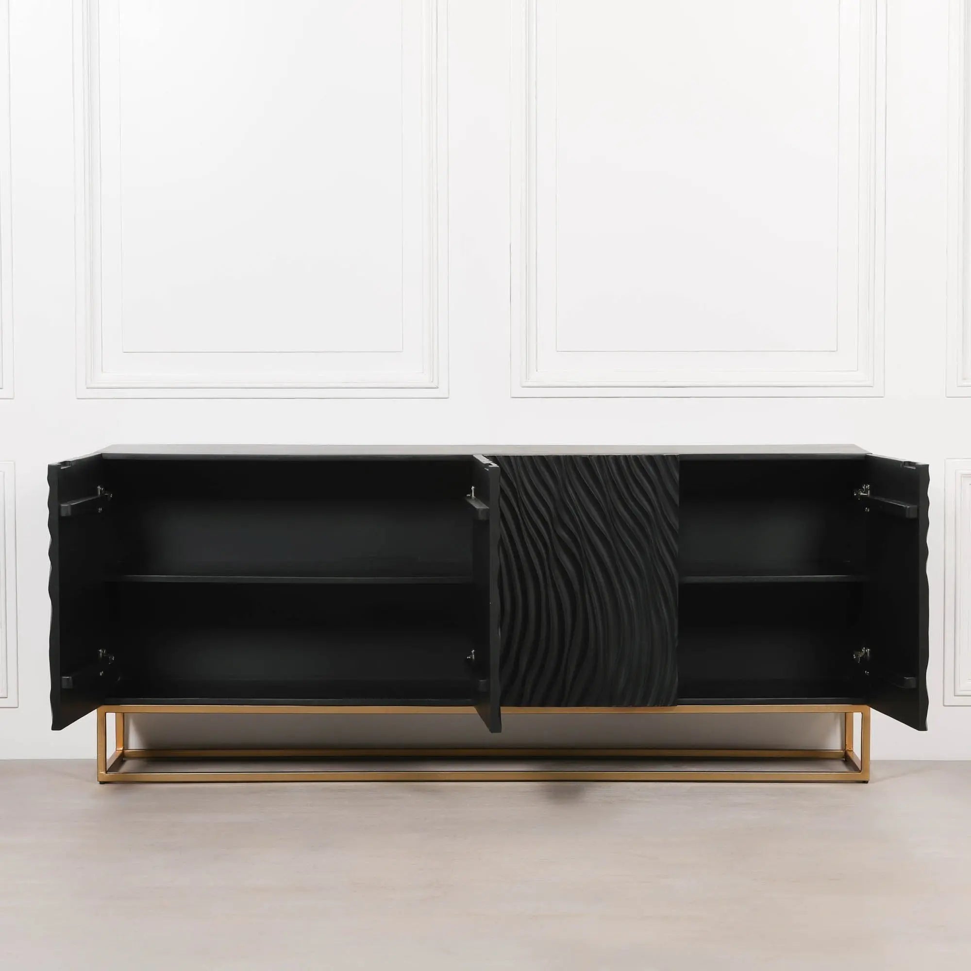 Ripples Black Painted Sideboard   Nicholas John Interiors