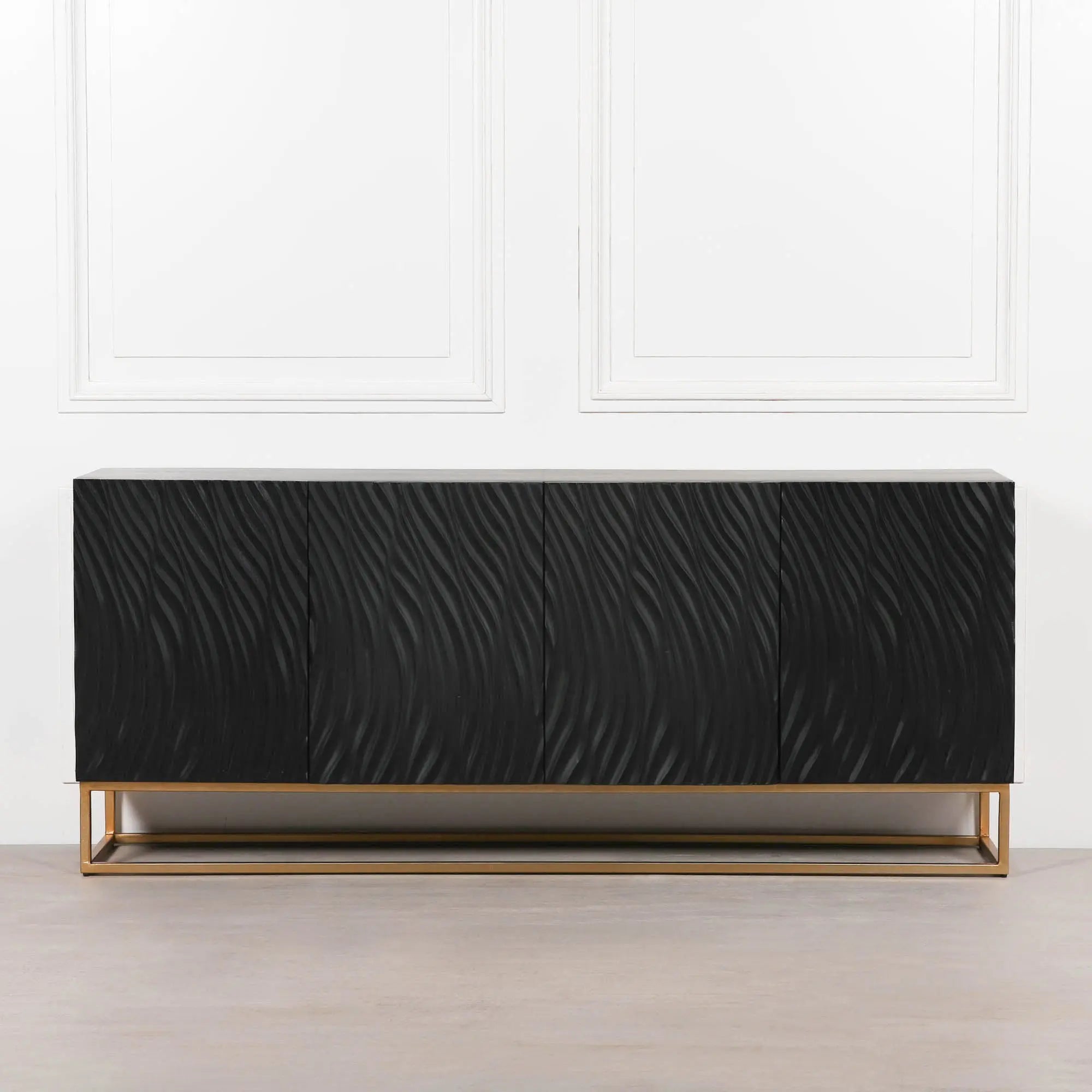 Ripples Black Painted Sideboard   Nicholas John Interiors