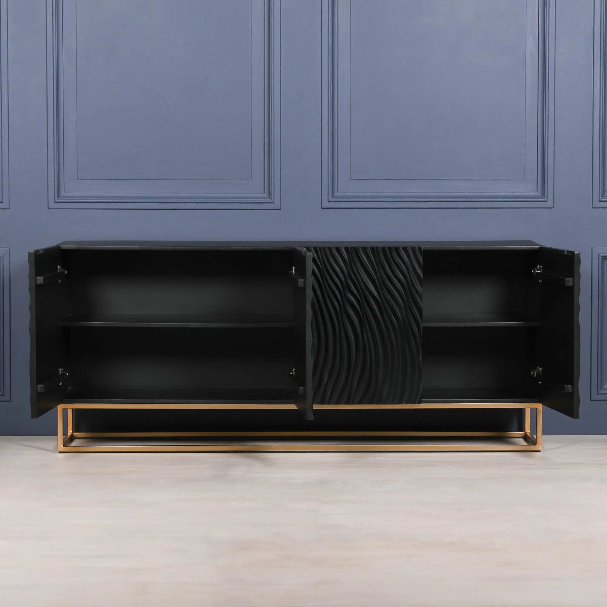 Ripples Black Painted Sideboard   Nicholas John Interiors