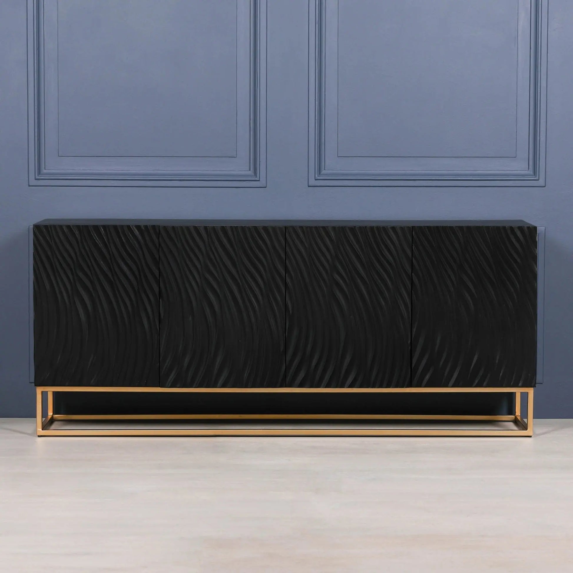 Ripples Black Painted Sideboard   Nicholas John Interiors