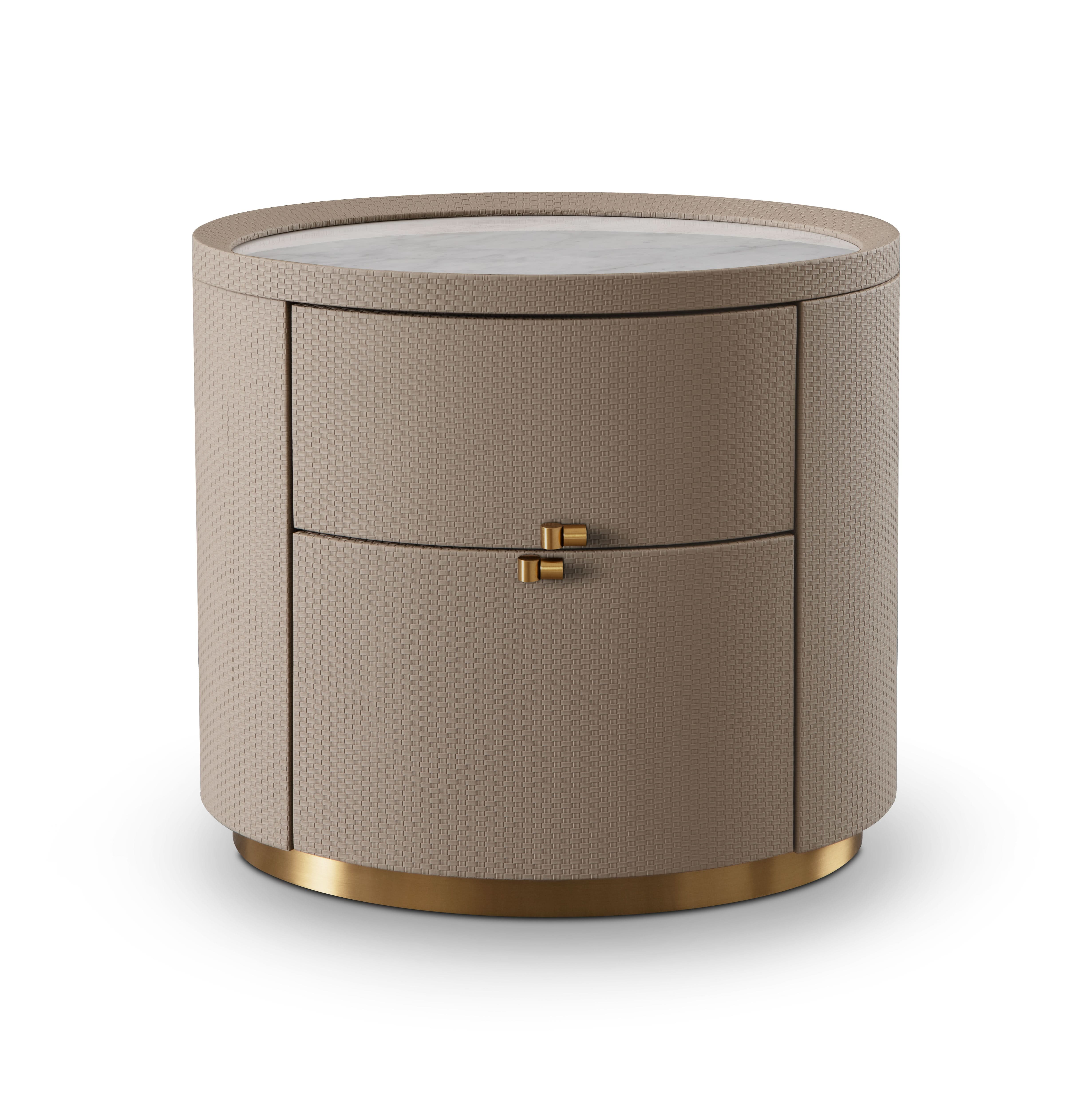 Ritz Bedside Table - White Marble   Nicholas John Interiors