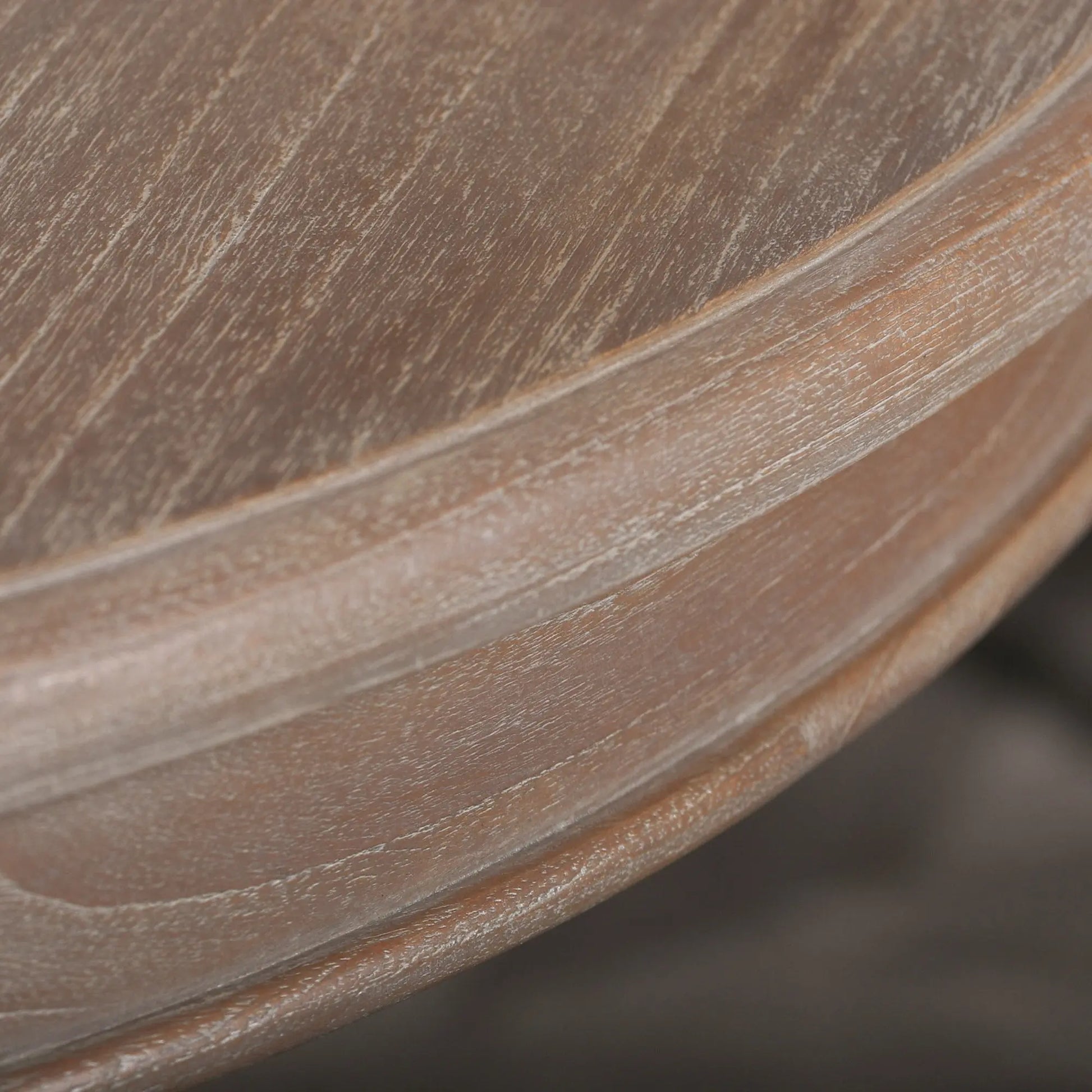 Round Pedestal Acorn Dining Table 120cm in Dark Rustic Cedar Wood   Nicholas John Interiors