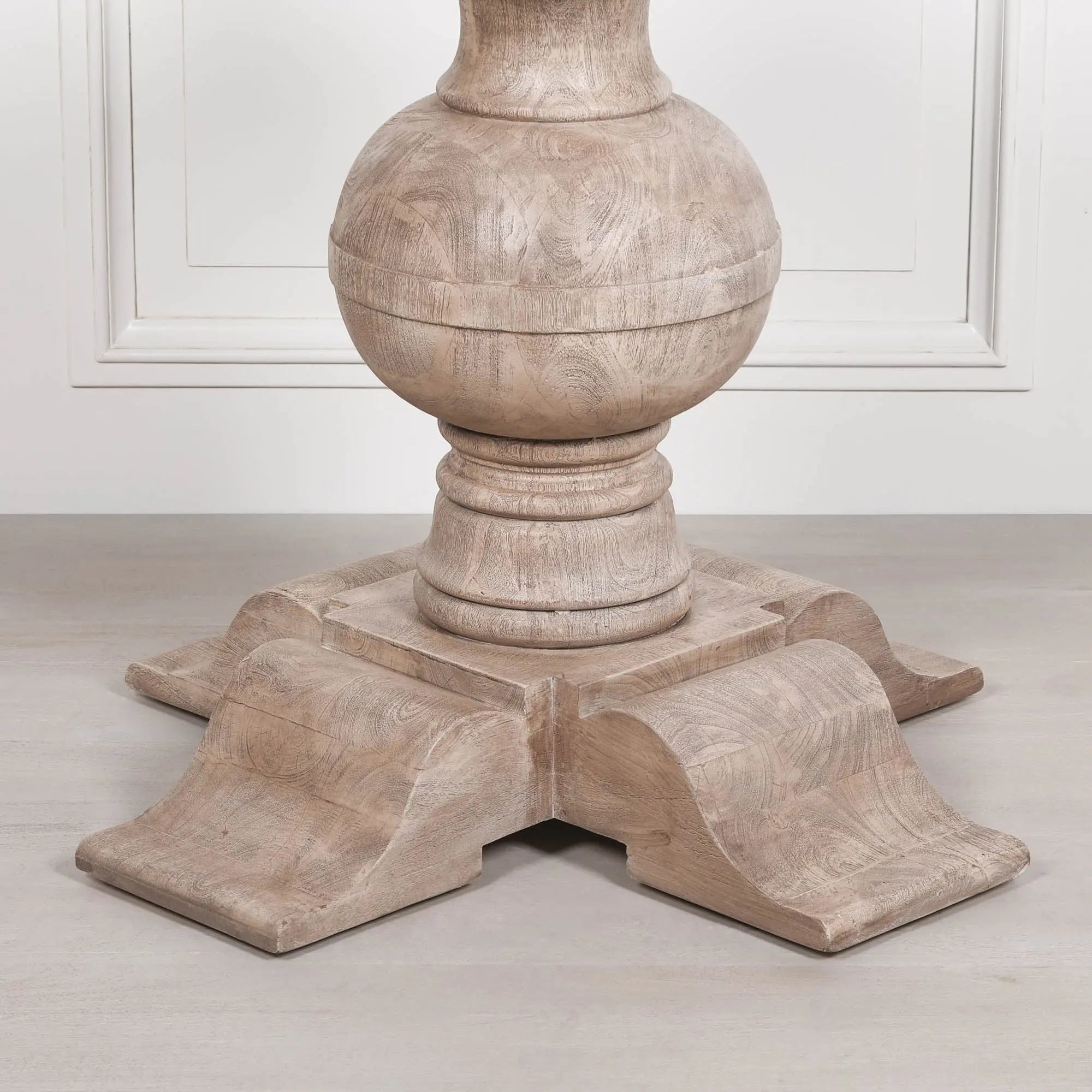 Rustic Acacia Round Ball Dining Table   Nicholas John Interiors