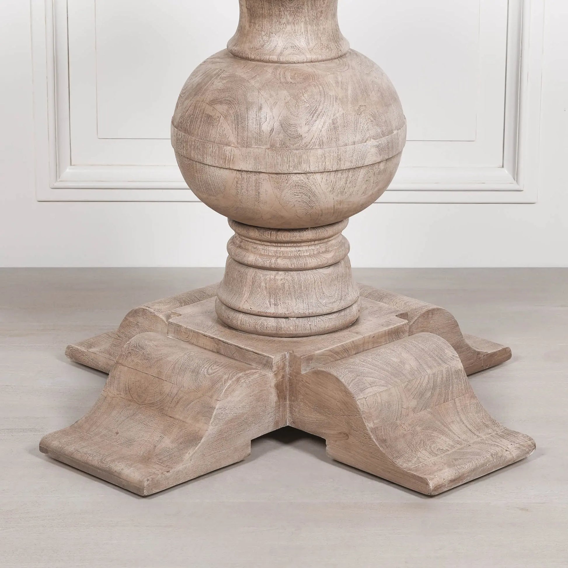 Rustic Acacia Round Ball Dining Table   Nicholas John Interiors