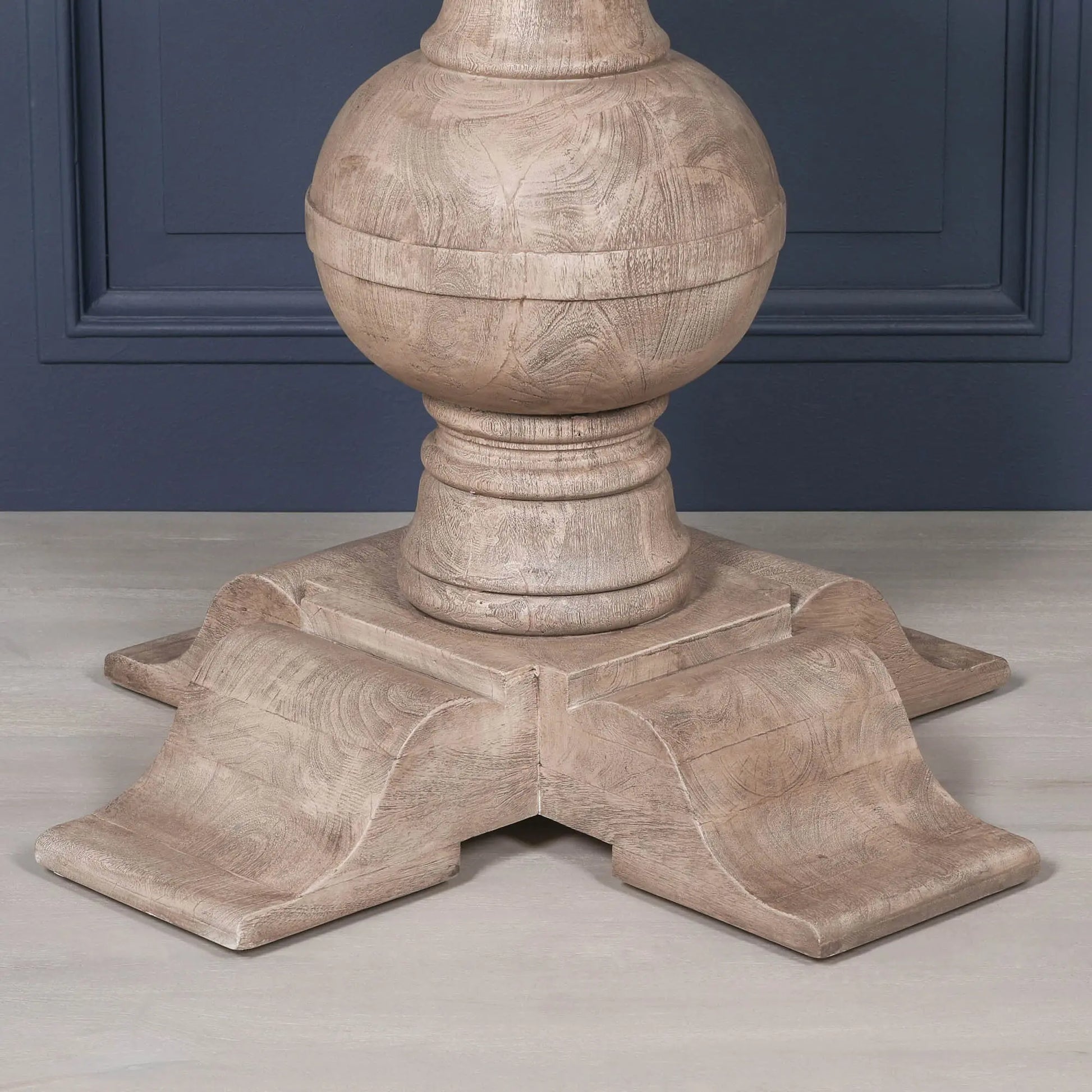 Rustic Acacia Round Ball Dining Table   Nicholas John Interiors