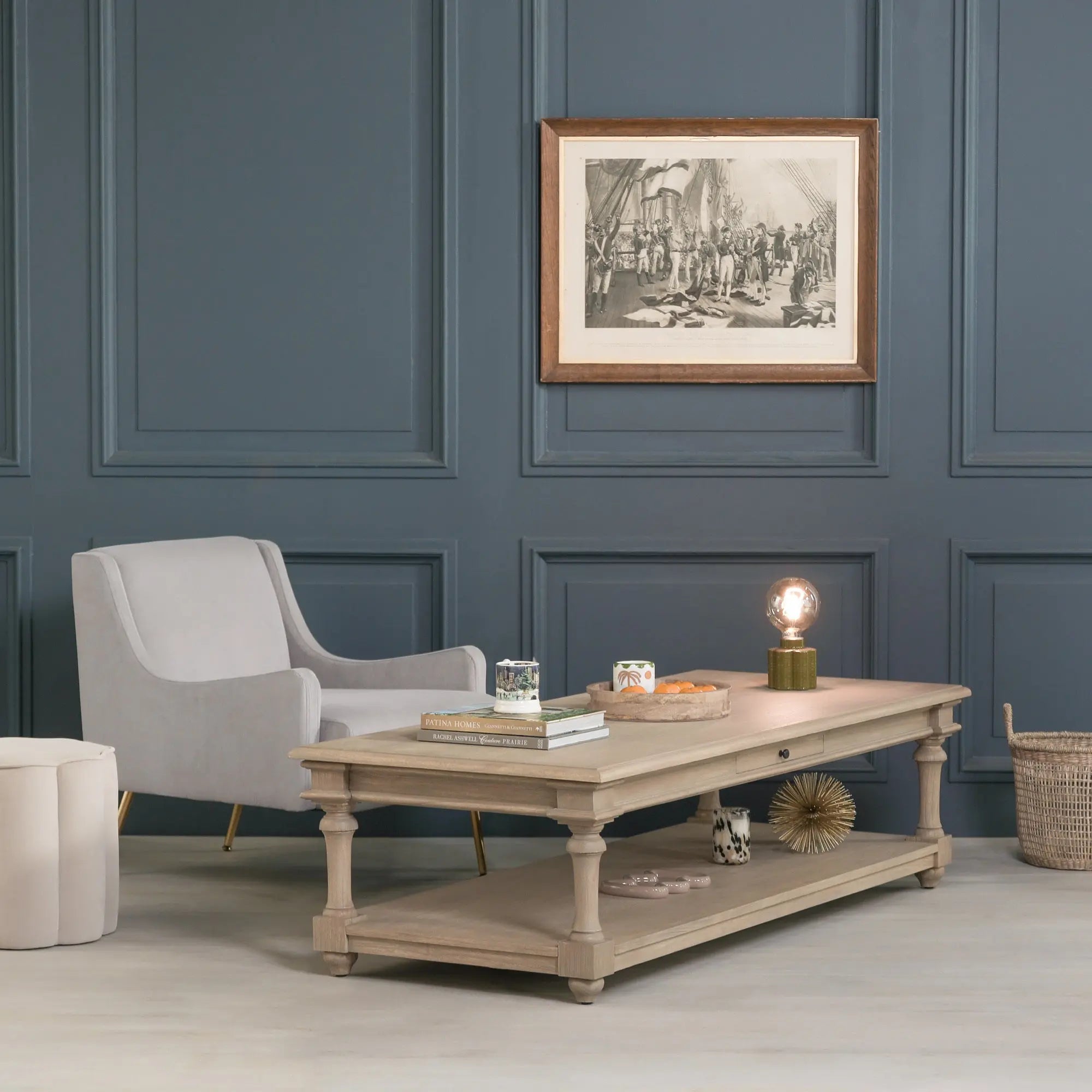 Rustic Wooden 170cm Coffee Table with Drawer   Nicholas John Interiors