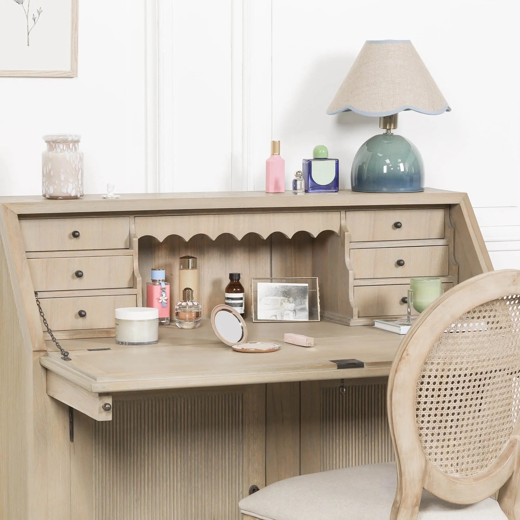 Rustic Wooden Bureau Desk   Nicholas John Interiors