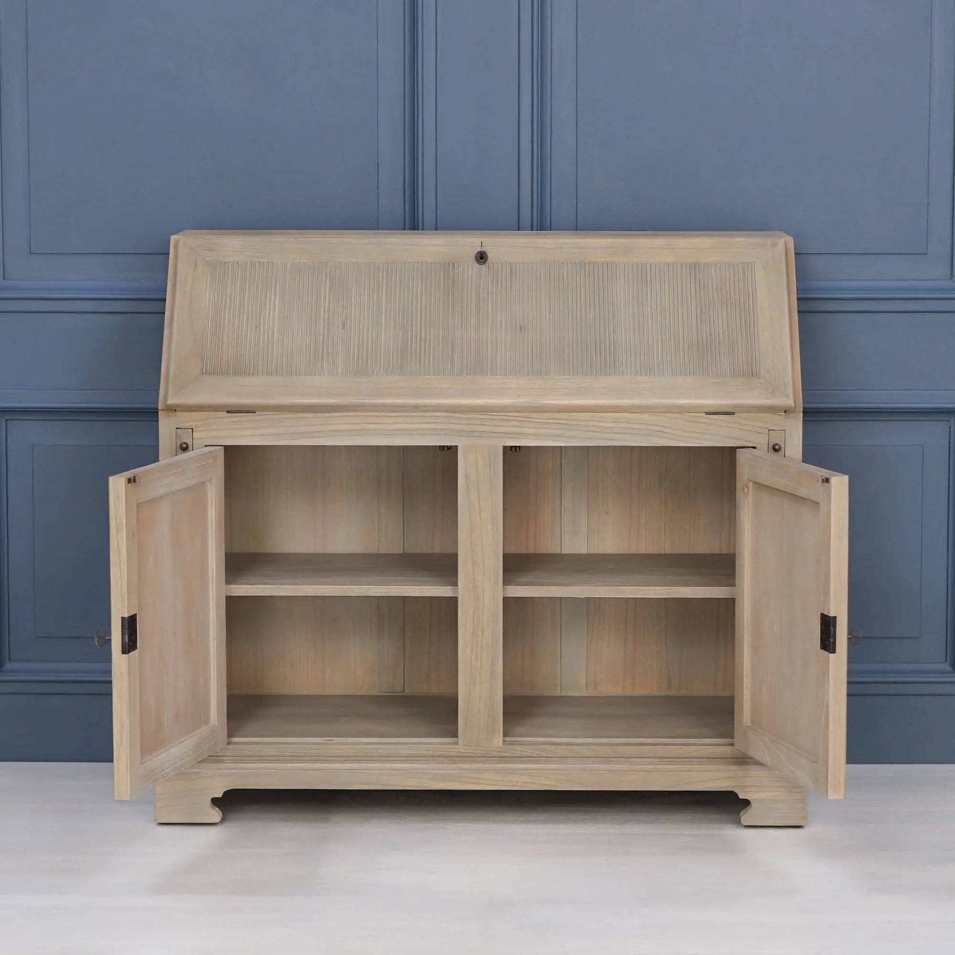 Rustic Wooden Bureau Desk   Nicholas John Interiors