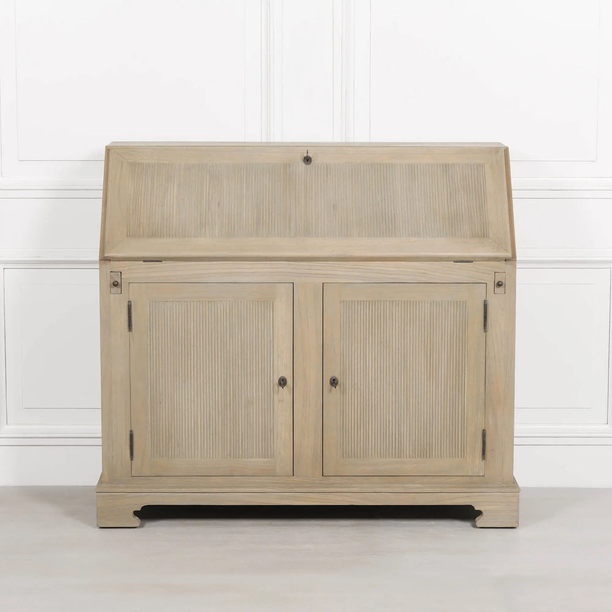 Rustic Wooden Bureau Desk   Nicholas John Interiors