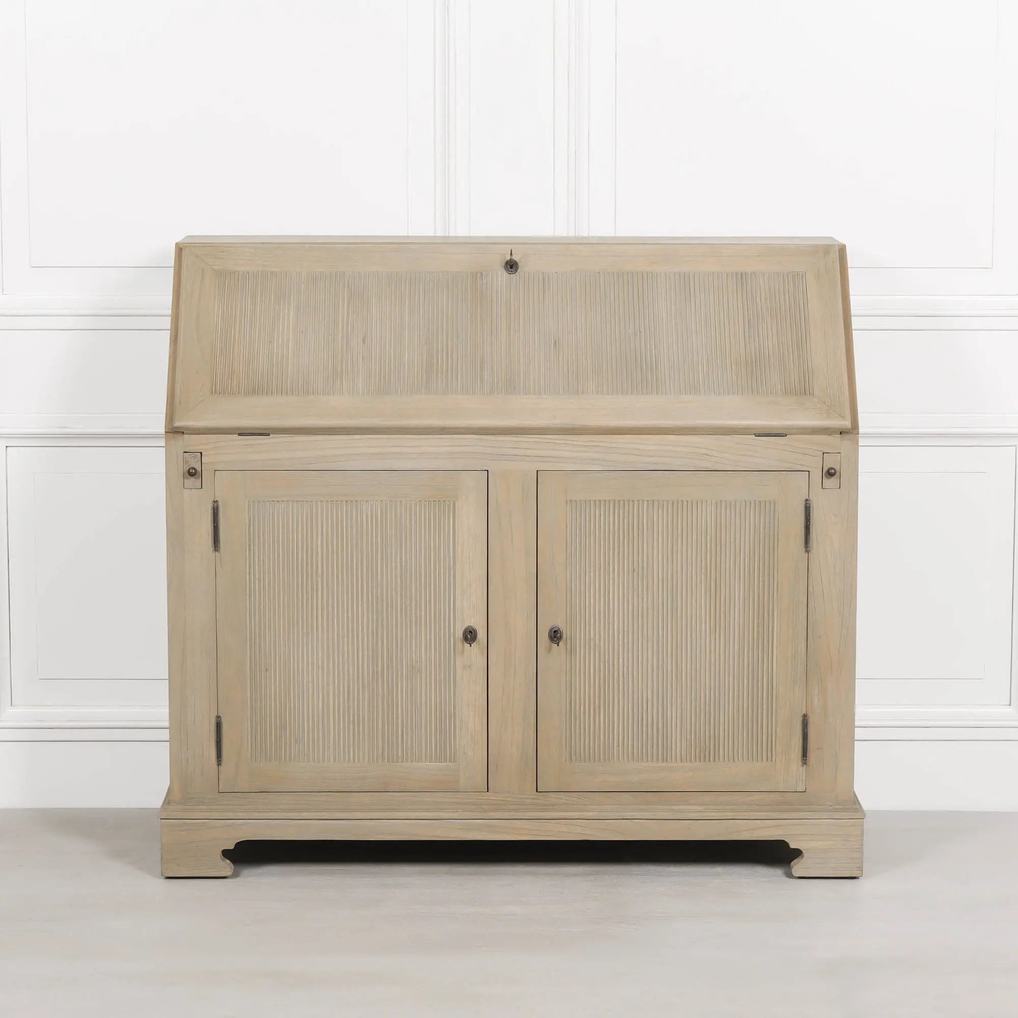 Rustic Wooden Bureau Desk   Nicholas John Interiors