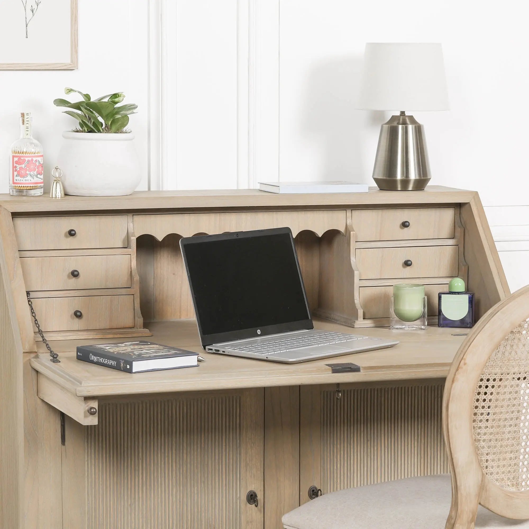 Rustic Wooden Bureau Desk   Nicholas John Interiors
