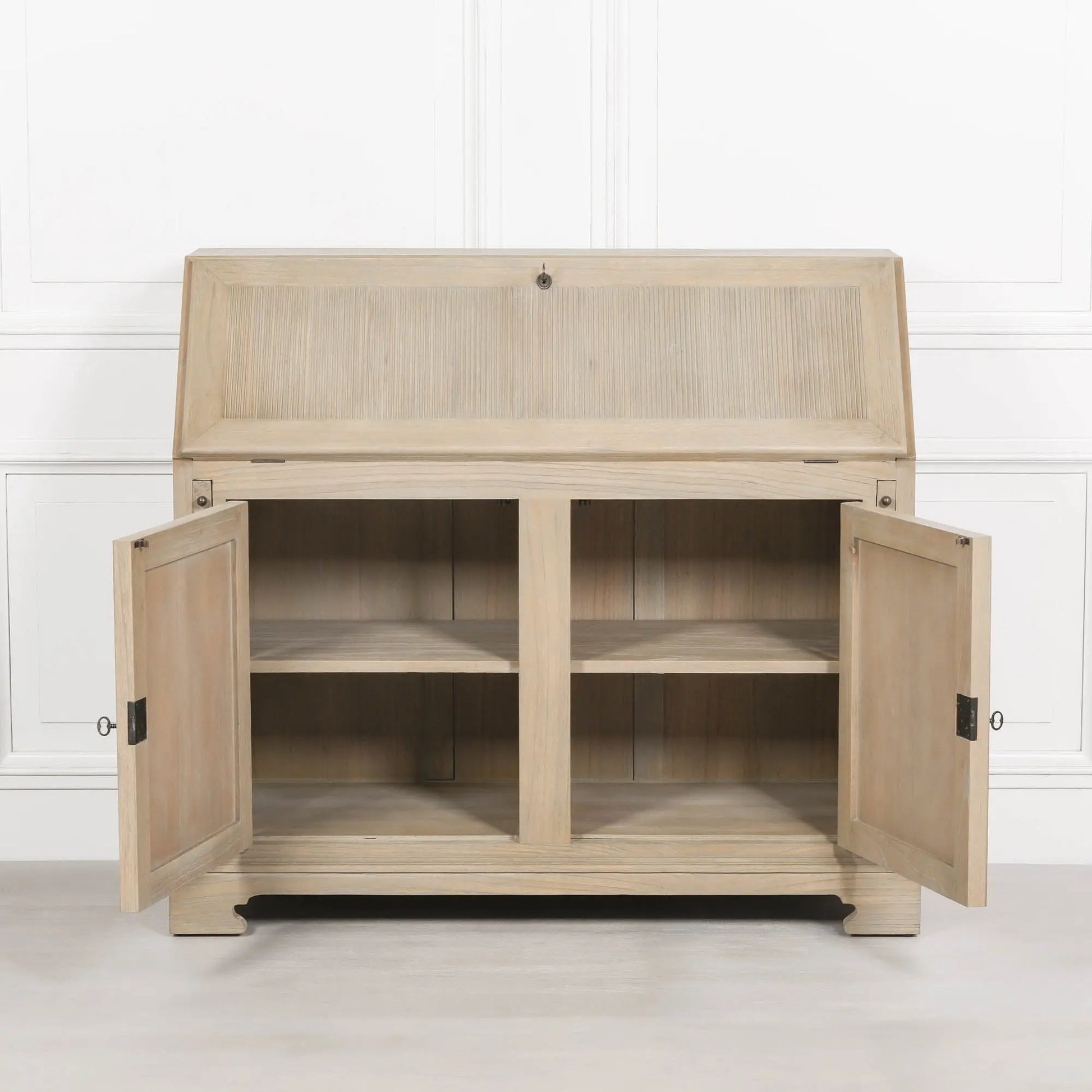 Rustic Wooden Bureau Desk   Nicholas John Interiors