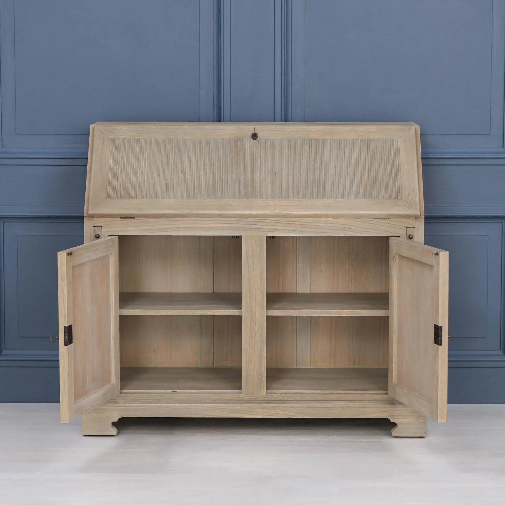 Rustic Wooden Bureau Desk   Nicholas John Interiors