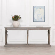 Rustic Wooden Column Leg Console   Nicholas John Interiors