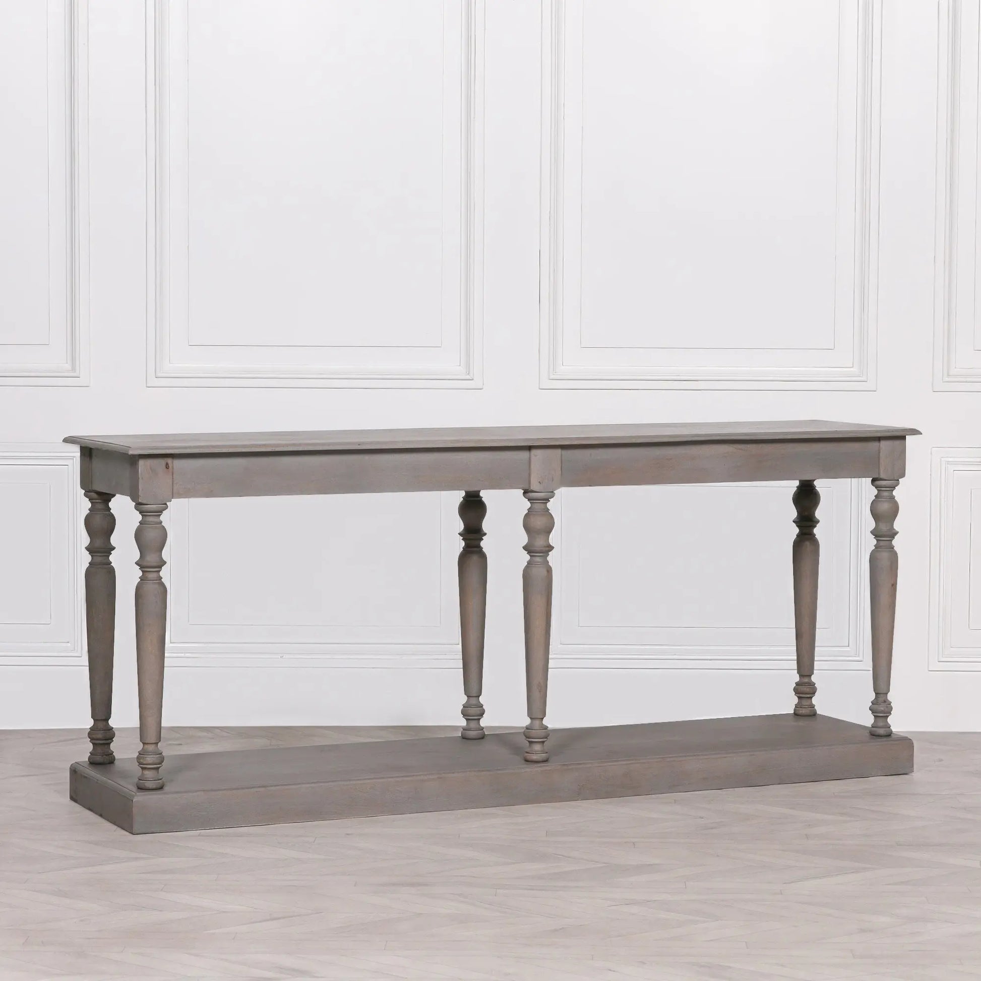 Rustic Wooden Column Leg Console Table – Handcrafted Solid Wood Hall Table   Nicholas John Interiors
