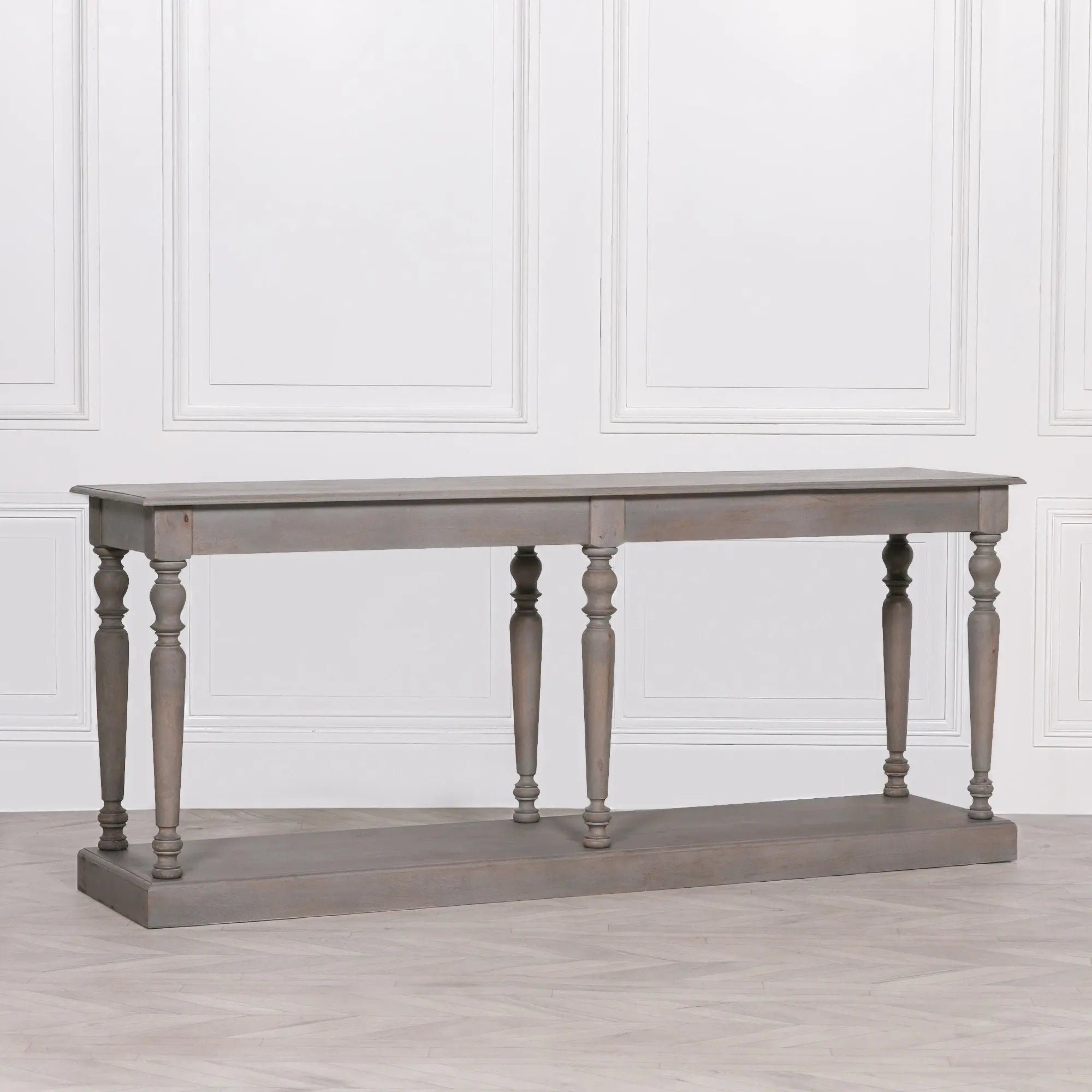 Rustic Wooden Column Leg Console Table – Handcrafted Solid Wood Hall Table   Nicholas John Interiors