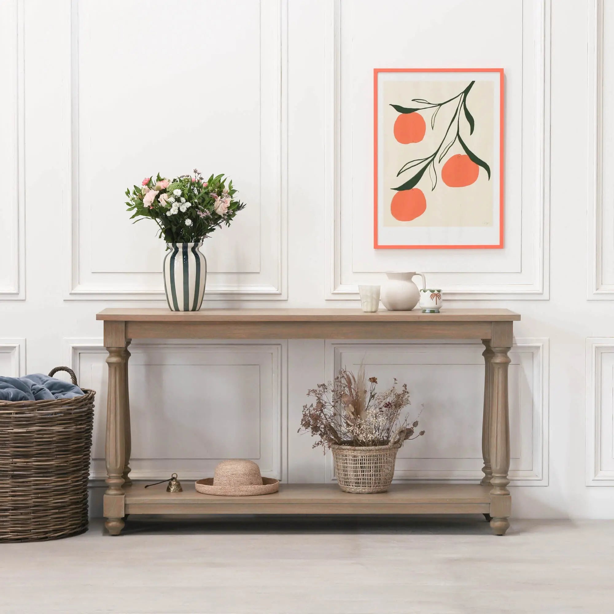 Rustic Wooden Farmhouse Console Table   Nicholas John Interiors