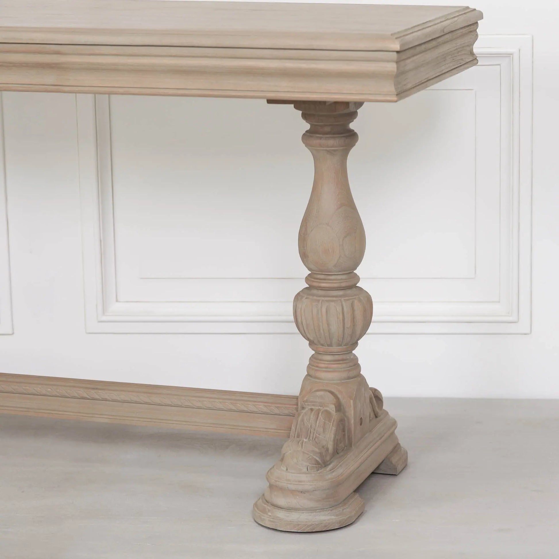 Rustic Wooden Intricate Carved Console with Drawer   Nicholas John Interiors