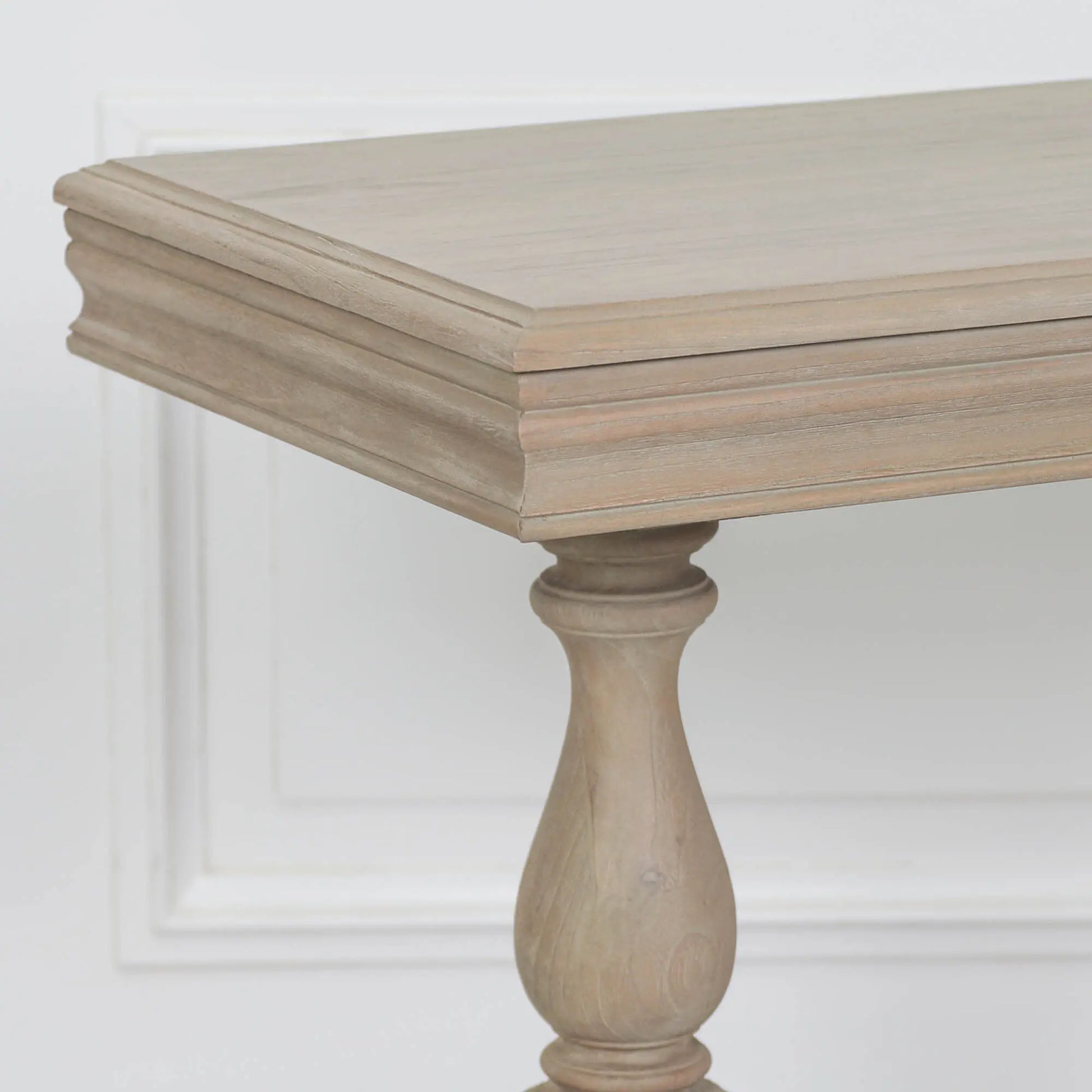 Rustic Wooden Intricate Carved Console with Drawer   Nicholas John Interiors