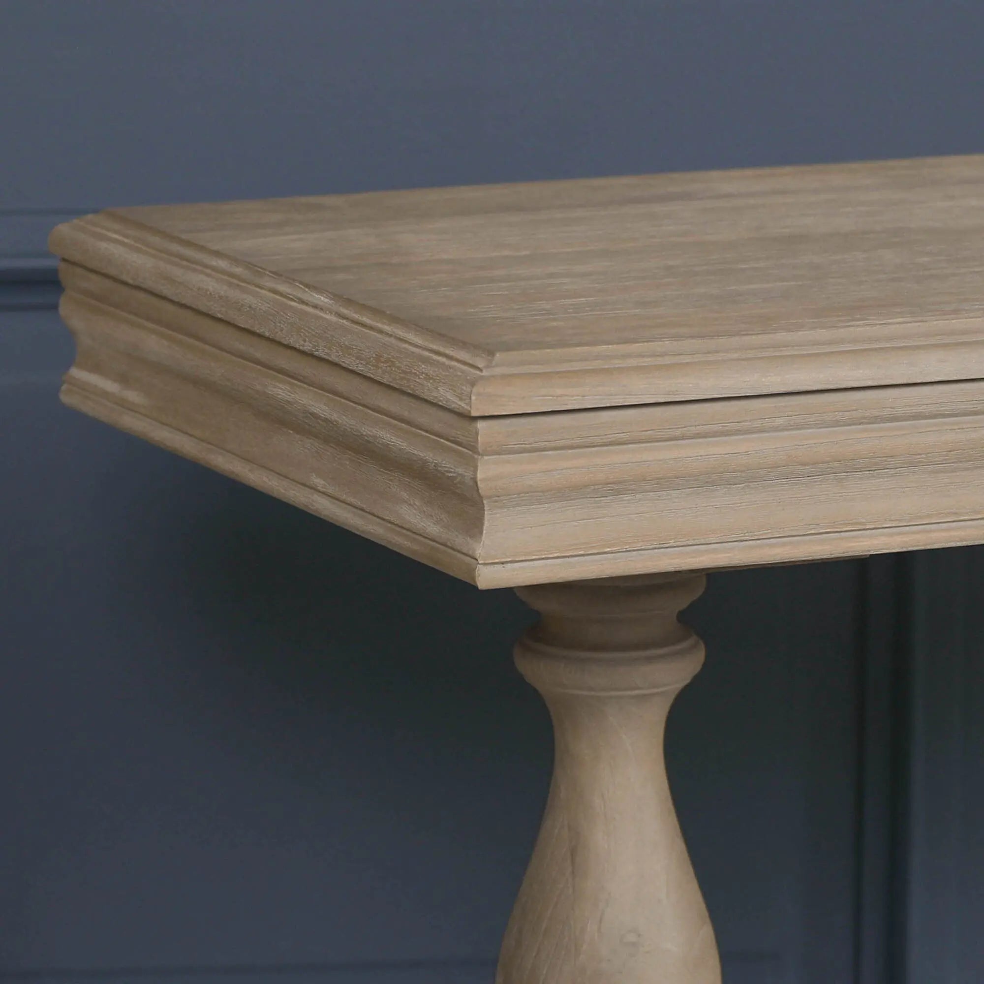 Rustic Wooden Intricate Carved Console with Drawer   Nicholas John Interiors