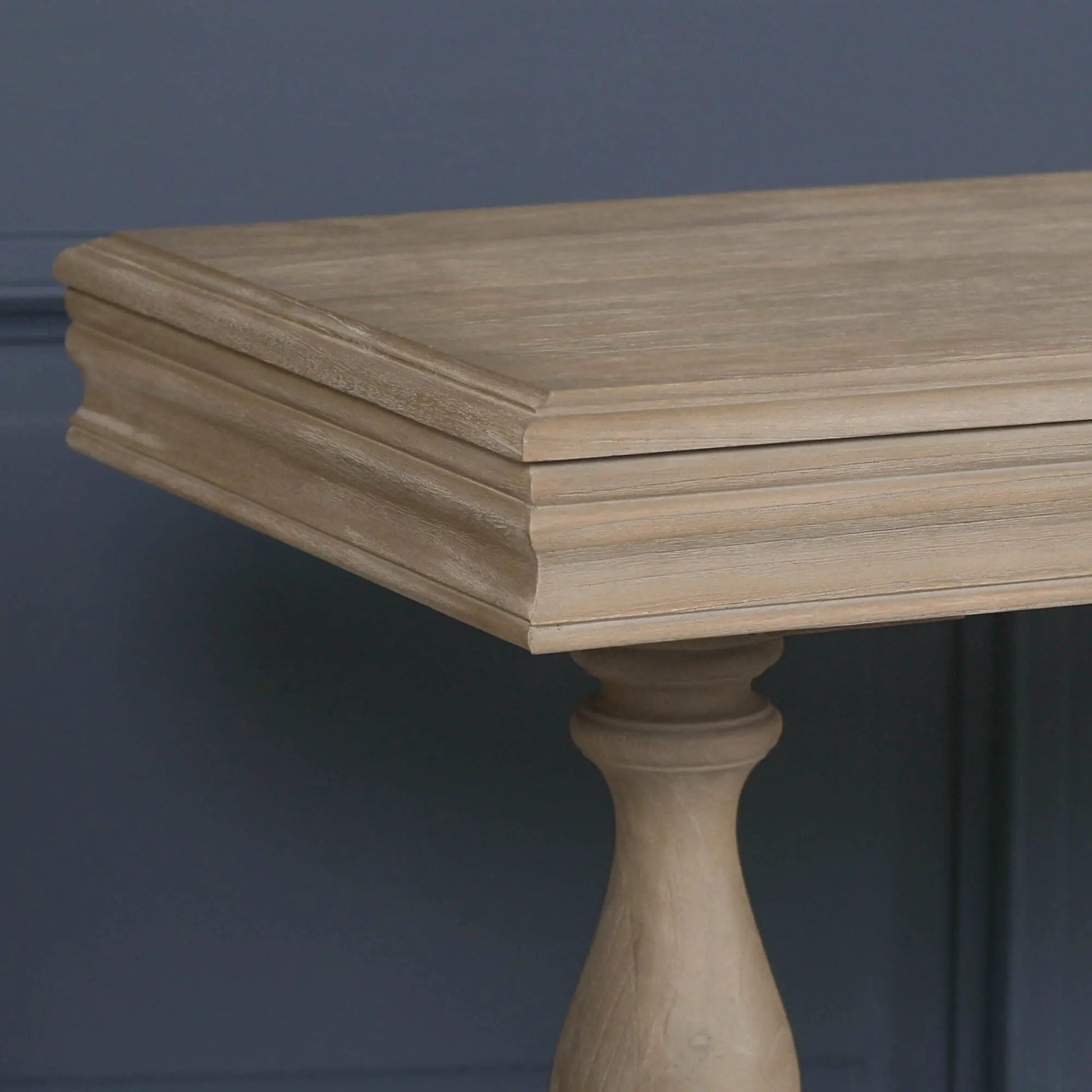 Rustic Wooden Intricate Carved Console with Drawer   Nicholas John Interiors