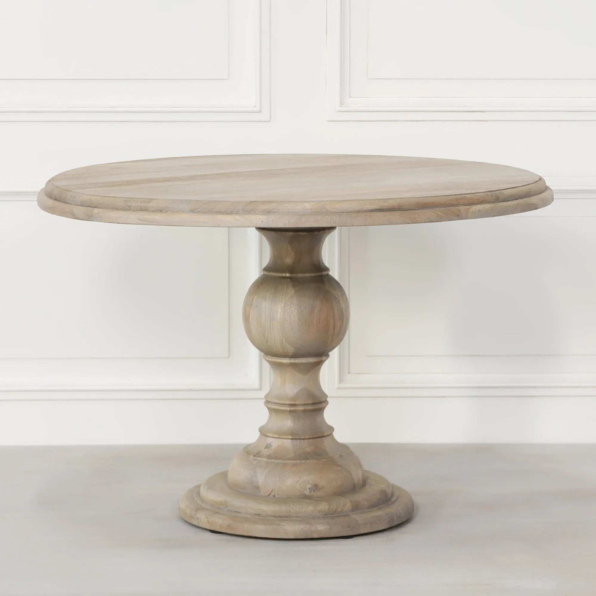 Rustic Wooden Round Dining Table 120cm   Nicholas John Interiors