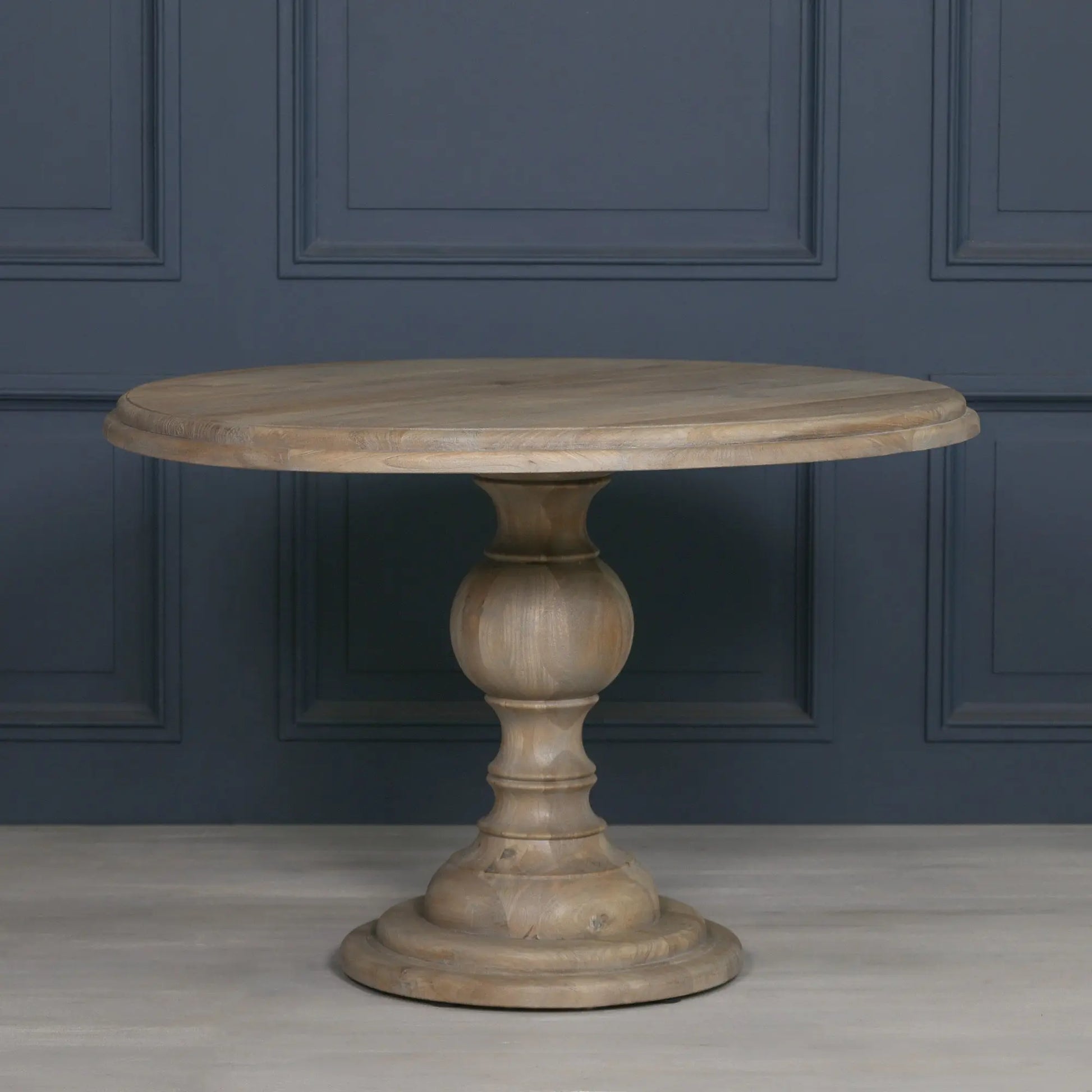 Rustic Wooden Round Dining Table 120cm   Nicholas John Interiors