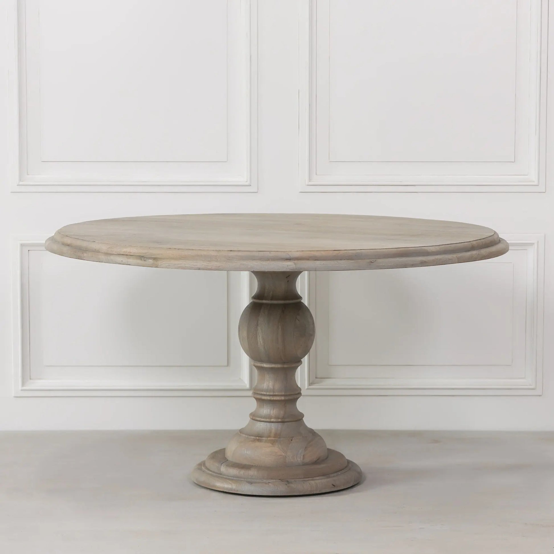 Rustic Wooden Round Dining Table 147cm – Handcrafted Solid Wood Table   Nicholas John Interiors