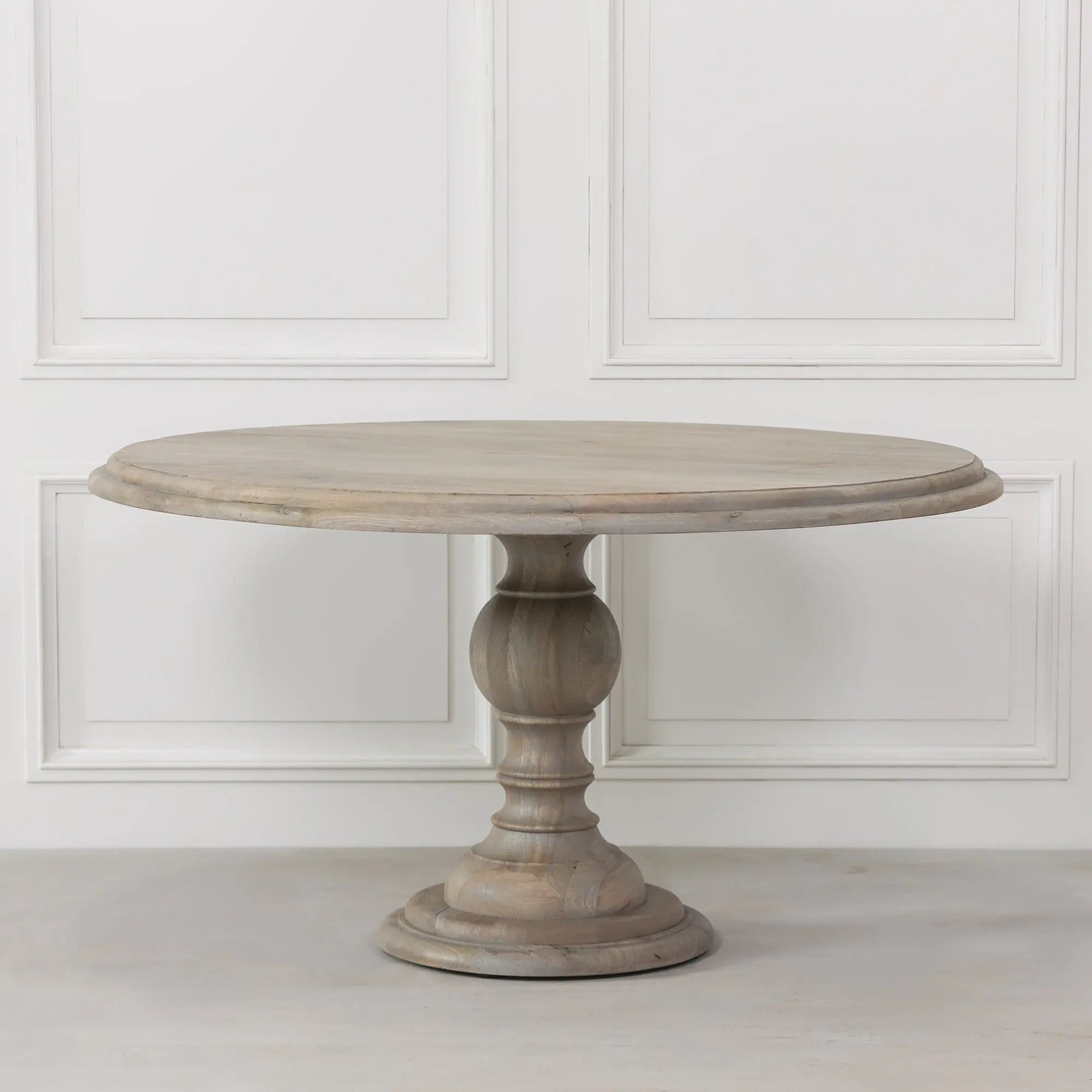 Rustic Wooden Round Dining Table 147cm – Handcrafted Solid Wood Table   Nicholas John Interiors