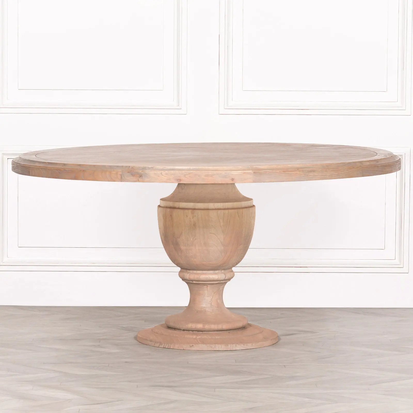 Rustic Wooden Round Dining Table 162cm   Nicholas John Interiors