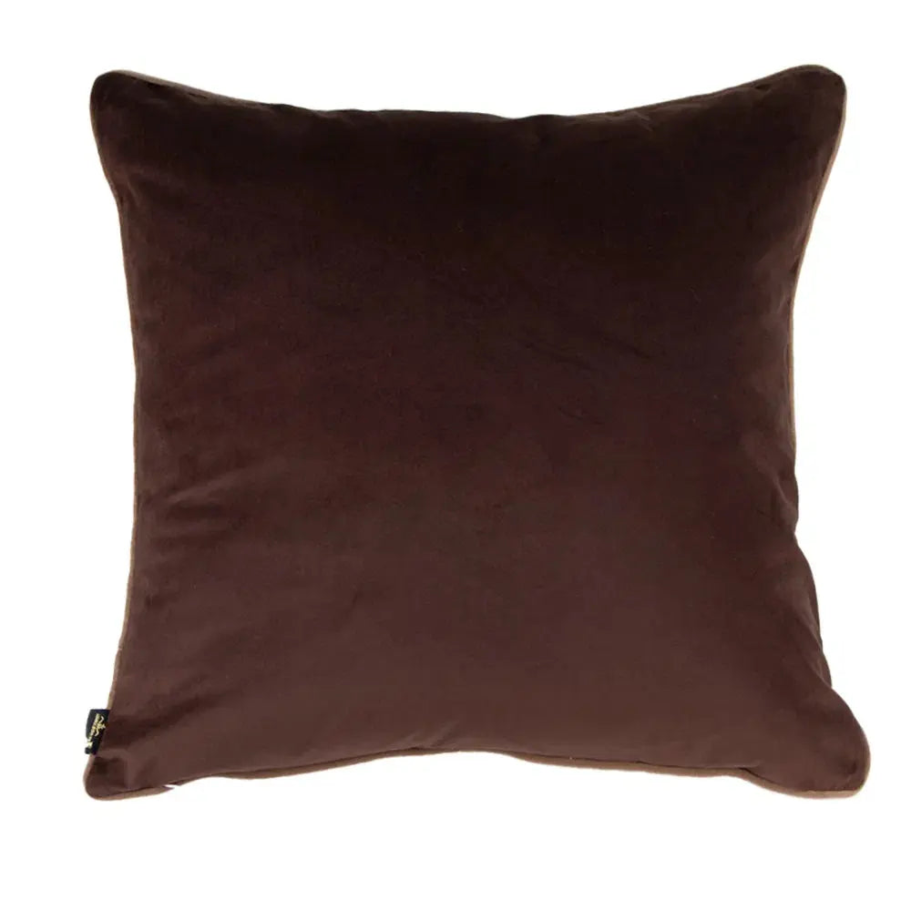 Paul Moneypenny Twofaced Choc And Taupe Cushion  Nicholas John Interiors