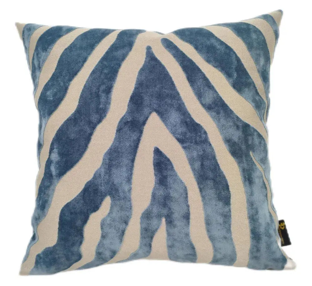 Paul Moneypenny Zebedeedodah Blue Cushion  Nicholas John Interiors