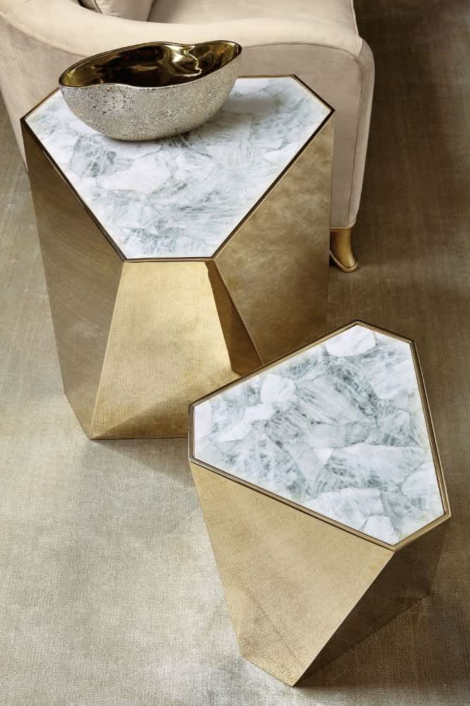 Caracole The Contempo Large Side Table Gold   Nicholas John Interiors