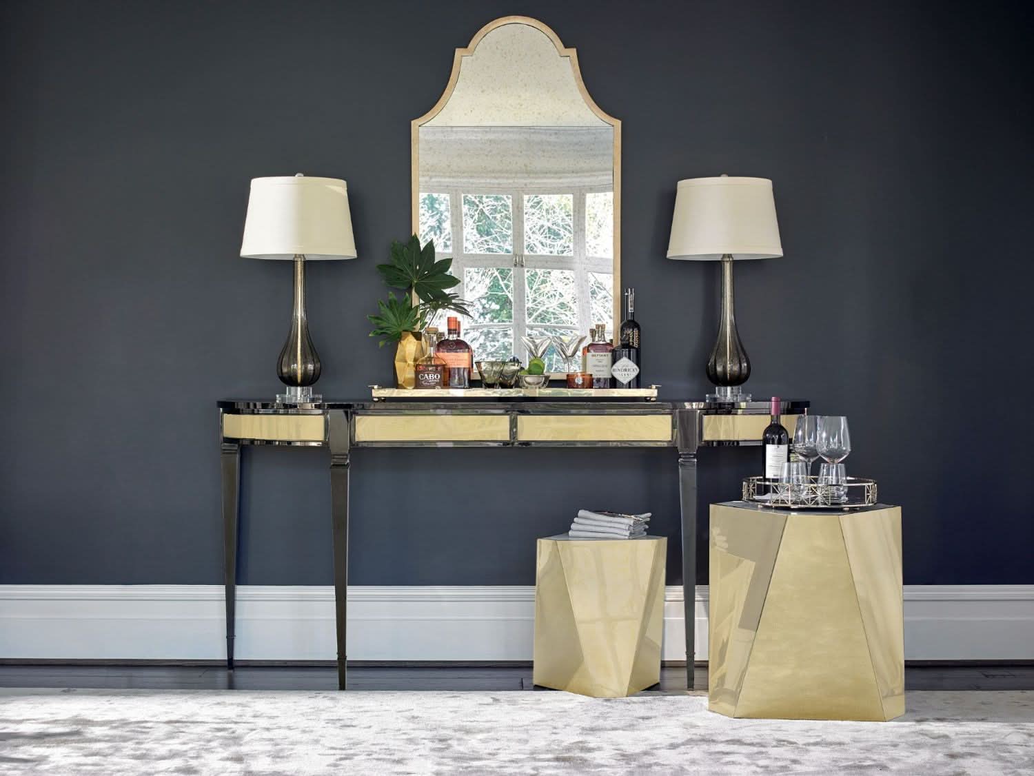 Caracole The Contempo Large Side Table Gold   Nicholas John Interiors