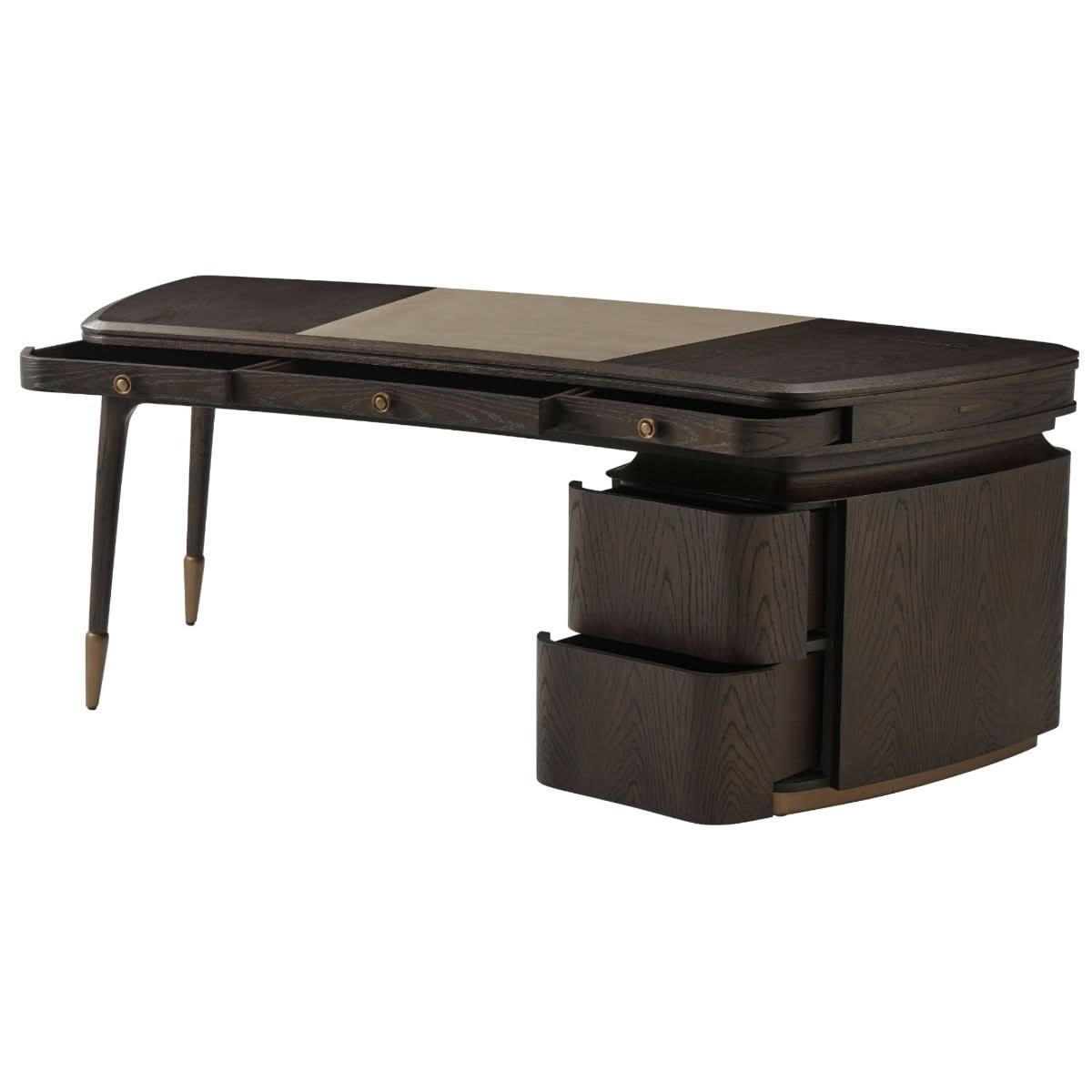 Theodore Alexander Legacy Pedestal Desk   Nicholas John Interiors