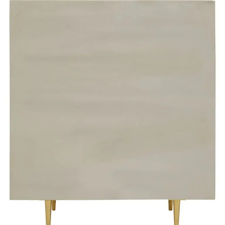 Sacchi Two Door Cream Cabinet with Gold Legs   Nicholas John Interiors