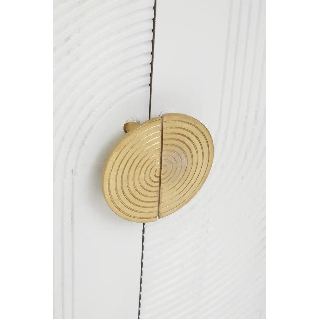 Sacchi Two Door Cream Cabinet with Gold Legs   Nicholas John Interiors