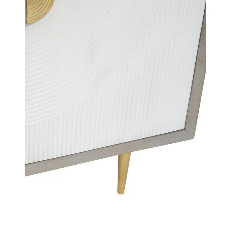 Sacchi Two Door Cream Cabinet with Gold Legs   Nicholas John Interiors