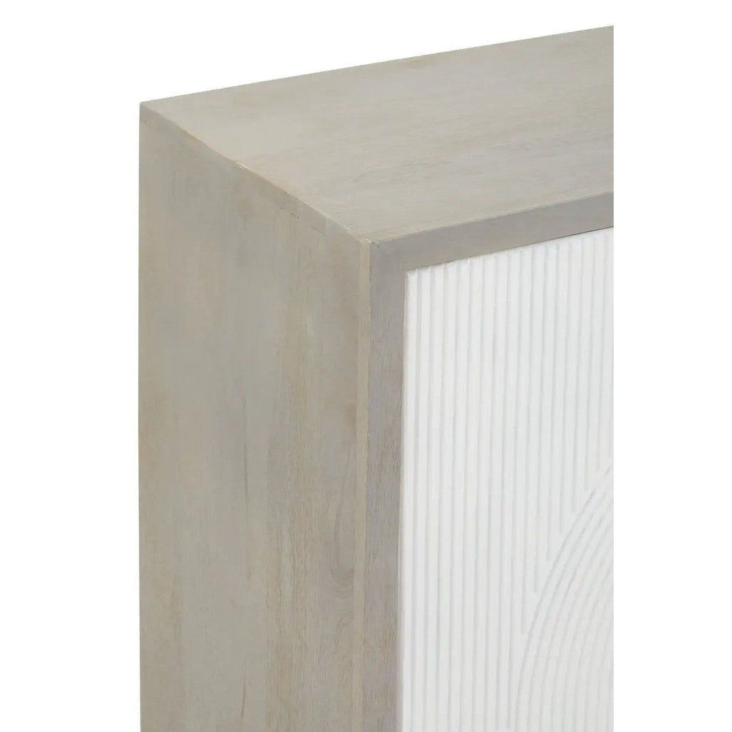 Sacchi Two Door Cream Cabinet with Gold Legs   Nicholas John Interiors