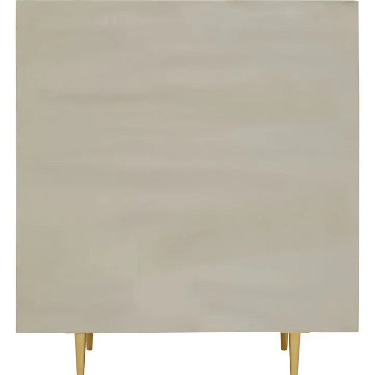 Sacchi Two Door Cream Cabinet with Gold Legs   Nicholas John Interiors
