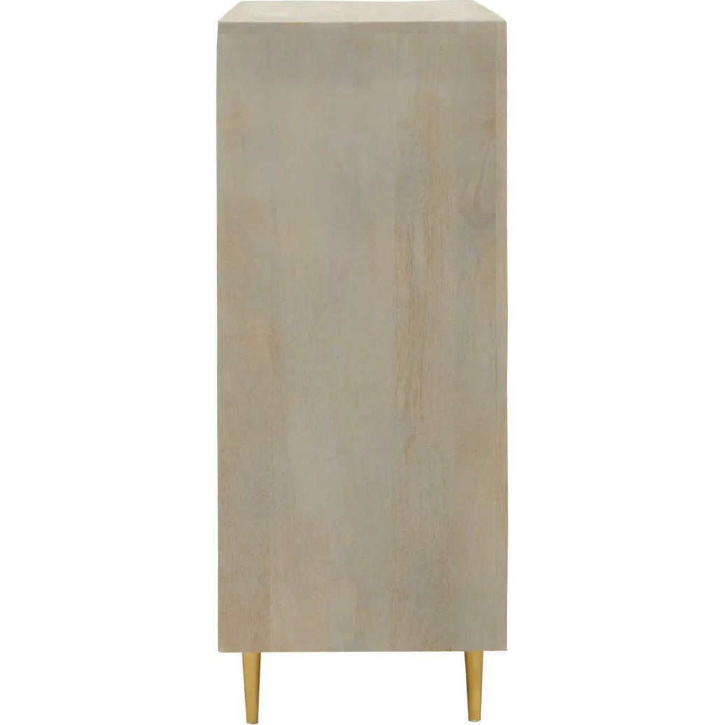 Sacchi Two Door Cream Cabinet with Gold Legs   Nicholas John Interiors