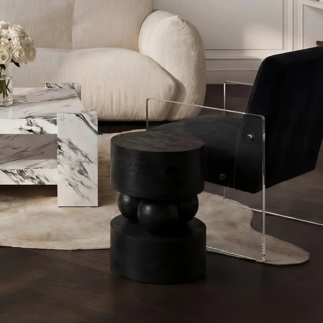 Ashford & Grey Sachi Black Side Table