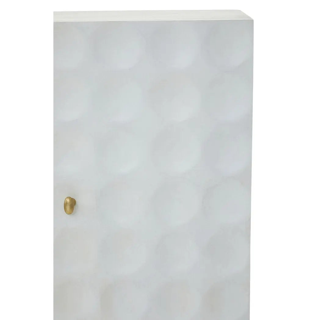 Sahuri Two Door Cream Cabinet with Brass Legs   Nicholas John Interiors