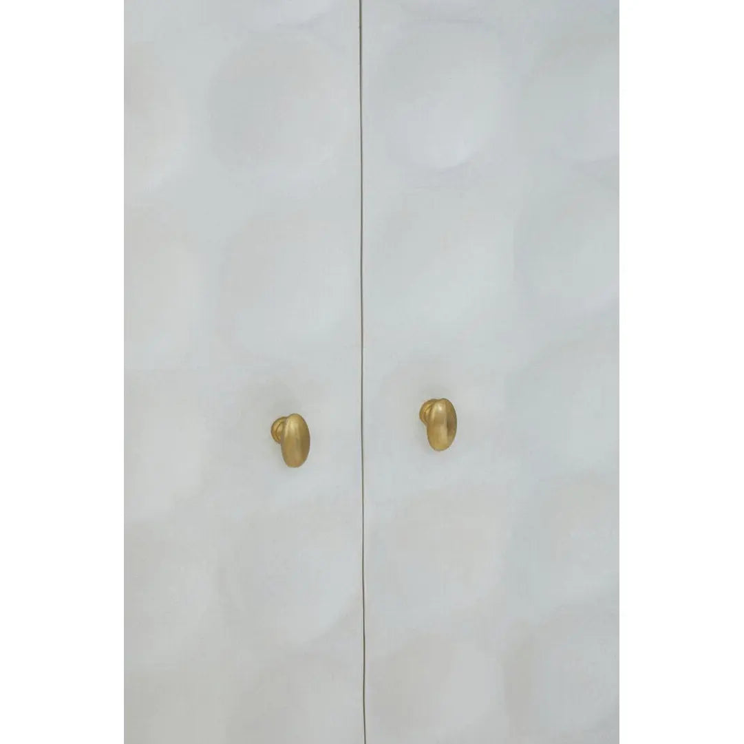 Sahuri Two Door Cream Cabinet with Brass Legs   Nicholas John Interiors
